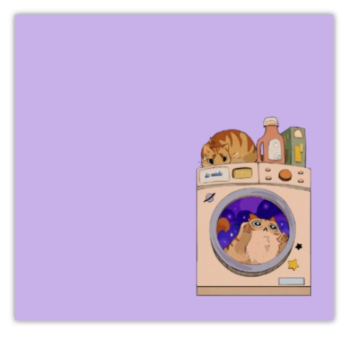 Post-its with Washing Machine Kitty design